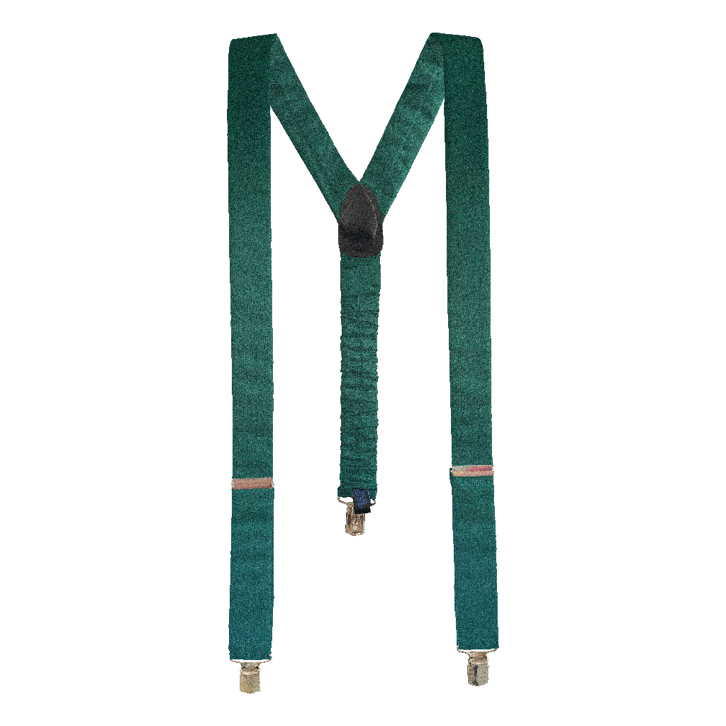 [BR-M-04-0469] Hosenträger aus Seide, Stoff: einfarbig tannengrün (0469) (Metallklips)