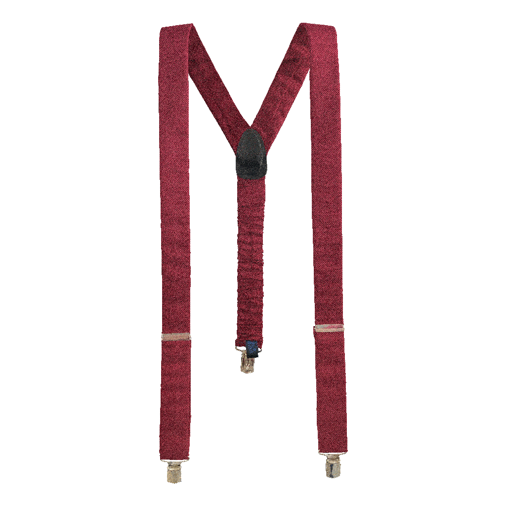 [BR-M-09-0947] Hosenträger aus Seide, Stoff: gerippt in bordeauxrot-schwarz (0947) (Metallklips)
