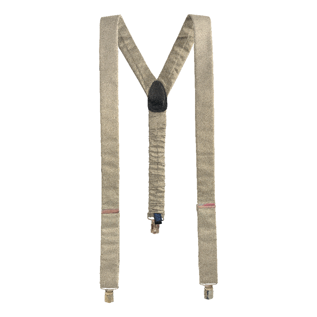[BR-M-09-0915] Hosenträger aus Seide, Stoff: gerippt in crème (0915) (Metallklips)