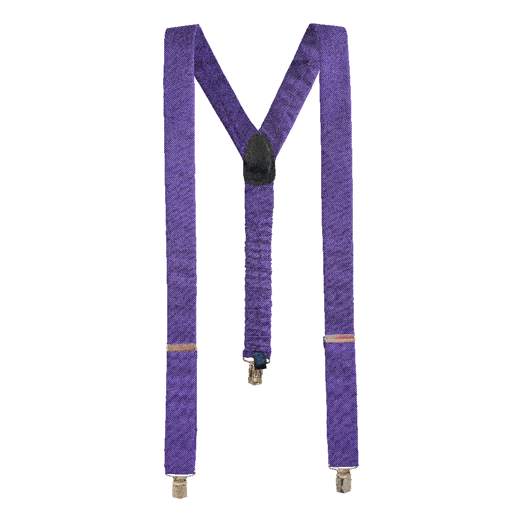 [BR-M-09-0975] Hosenträger aus Seide, Stoff: gerippt in lila-schwarz (0975) (Metallklips)