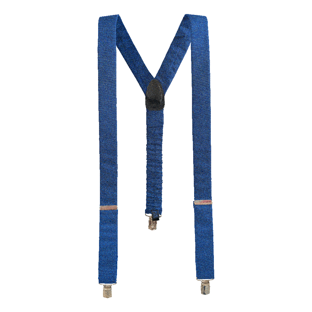 [BR-M-09-0935] Hosenträger aus Seide, Stoff: gerippt in schwarz-blau (0935) (Metallklips)