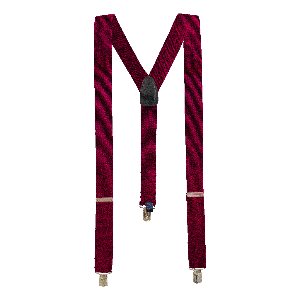 [BR-M-09-0949] Hosenträger aus Seide, Stoff: gerippt in schwarz-bordeauxrot (0949) (Metallklips)