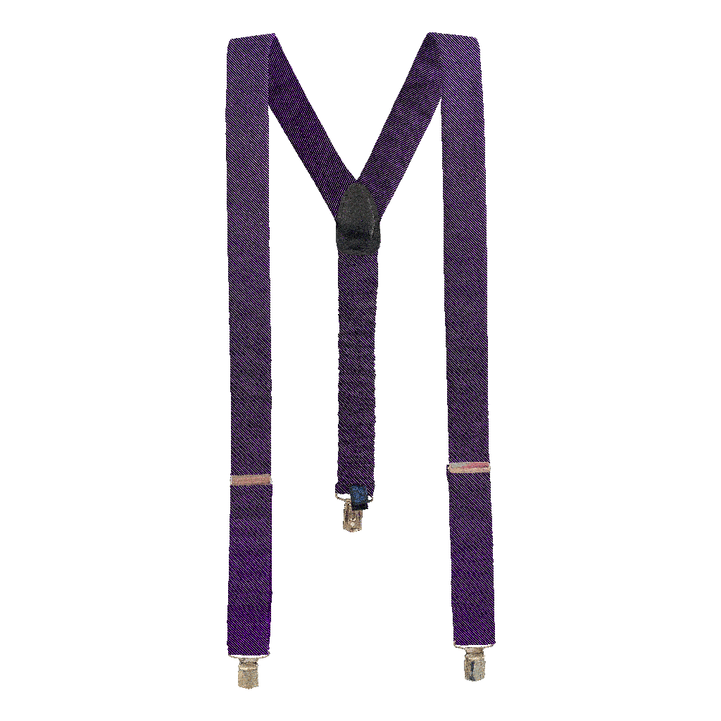 [BR-M-09-0977] Hosenträger aus Seide, Stoff: gerippt in schwarz-lila (0977) (Metallklips)