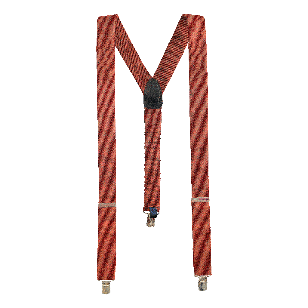 [BR-M-09-0926] Hosenträger aus Seide, Stoff: gerippt in terracotta-schwarz (0926) (Metallklips)