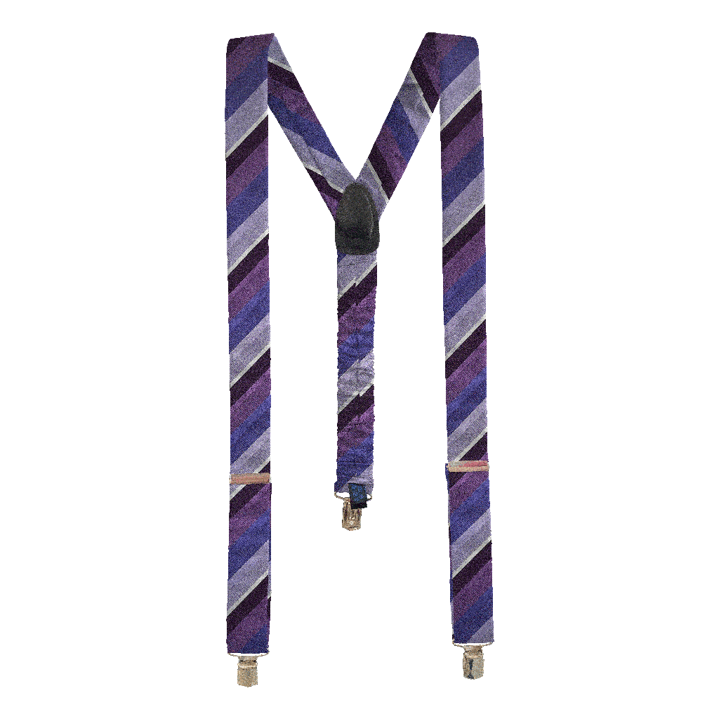 [BR-M-70-7999] Hosenträger aus Seide, Stoff: gestreift in Lilastufen (7999) (Metallklips)