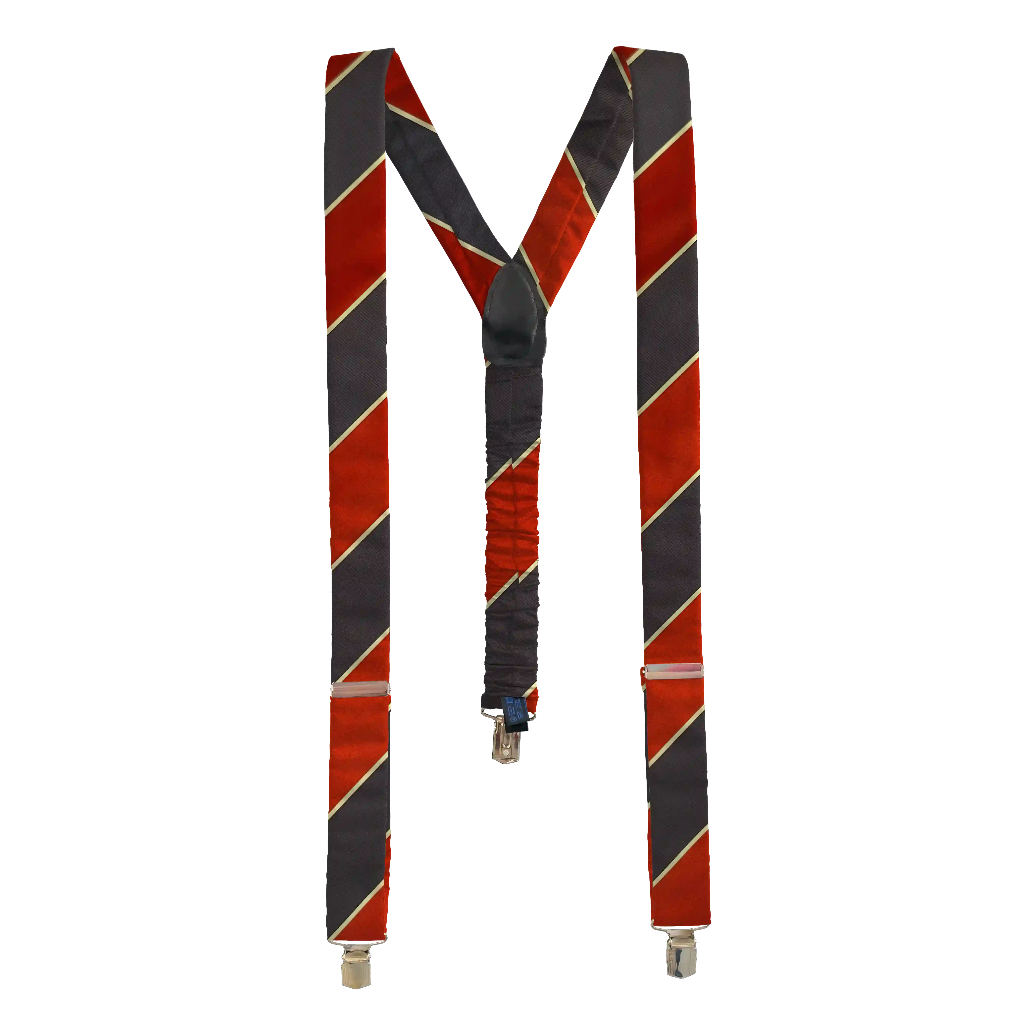 Hosenträger aus Seide, Stoff: rot und blau breit gestreift (7152)