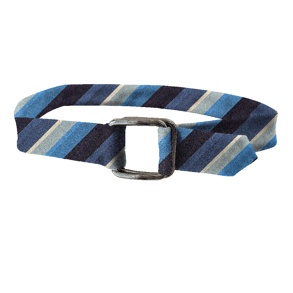 [BE-I-70-7998] Gürtel aus Seide, Stoff: gestreift in Blaustufen (7998)