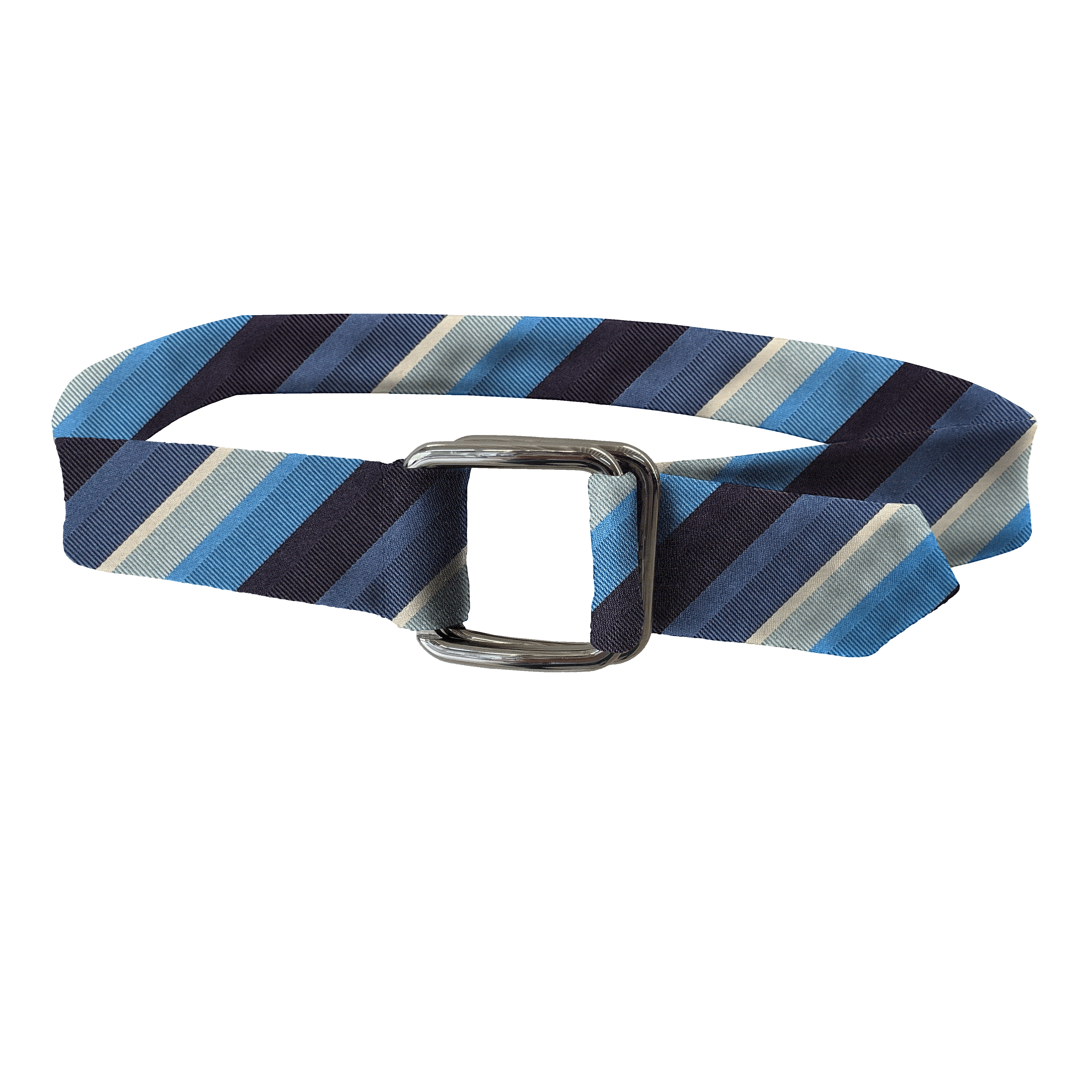 Gürtel aus Seide, Stoff: gestreift in Blaustufen (7998)