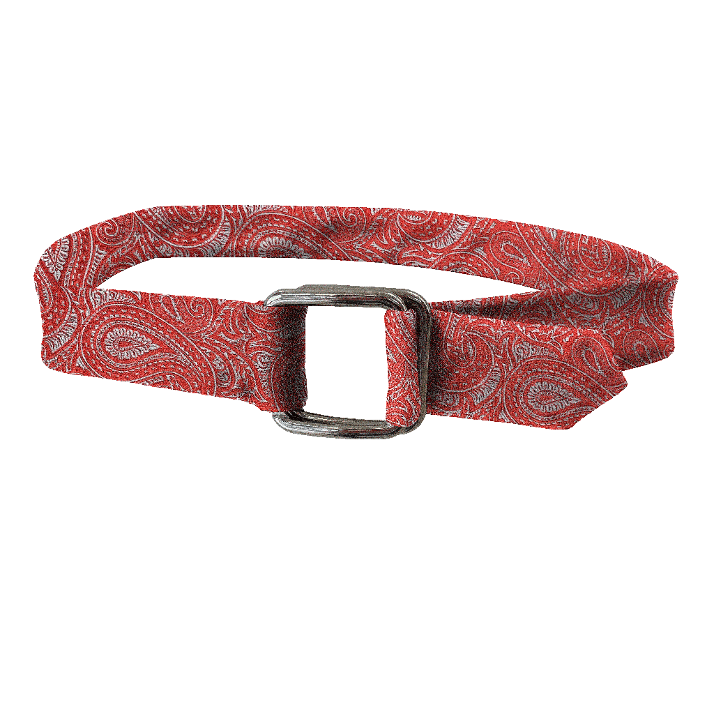 [BE-I-70-7244] Gürtel aus Seide, Stoff: hellblaues Paisley auf rot (7244)