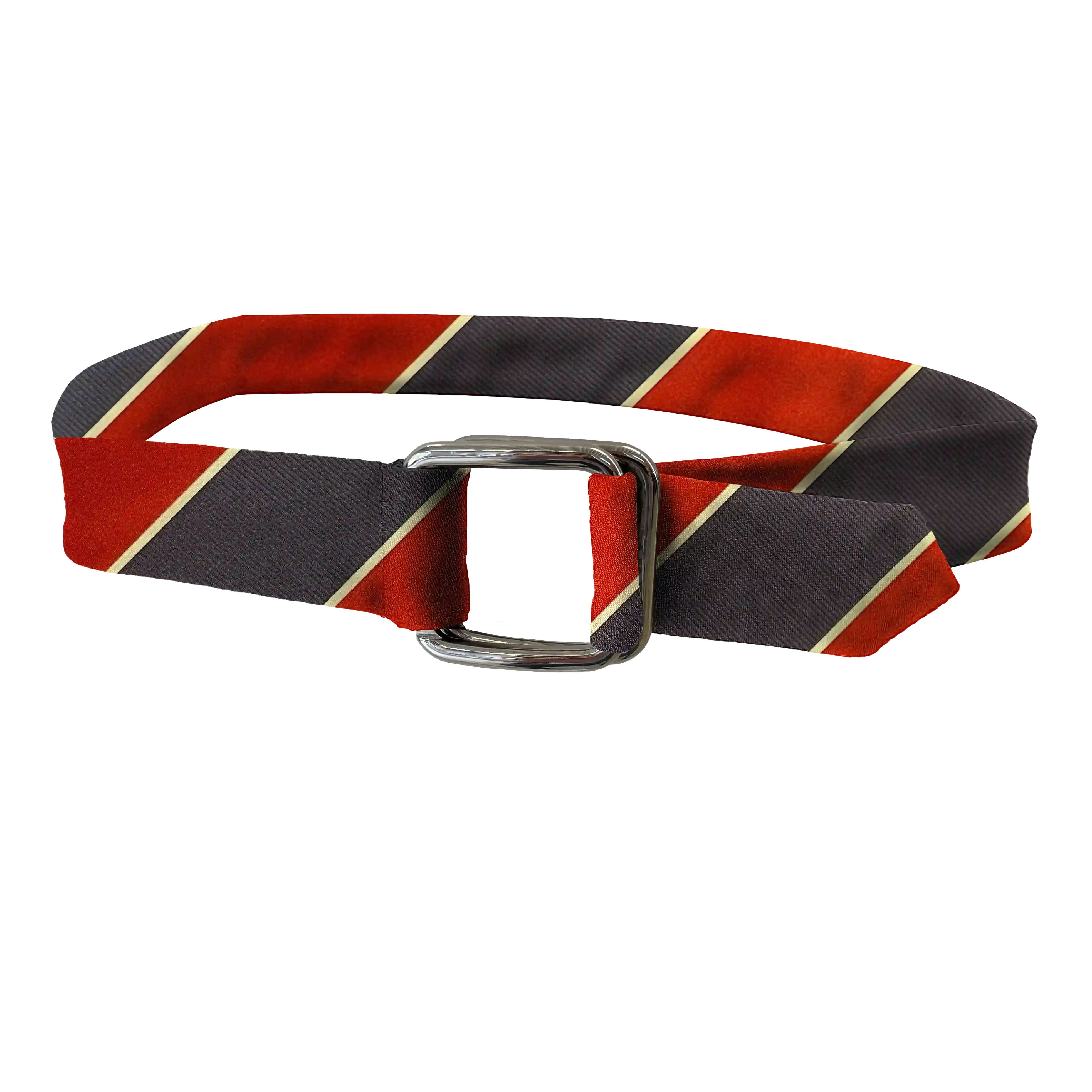[BE-I-70-7152] belt from silk, fabric: wide red and blue stripes (7152)