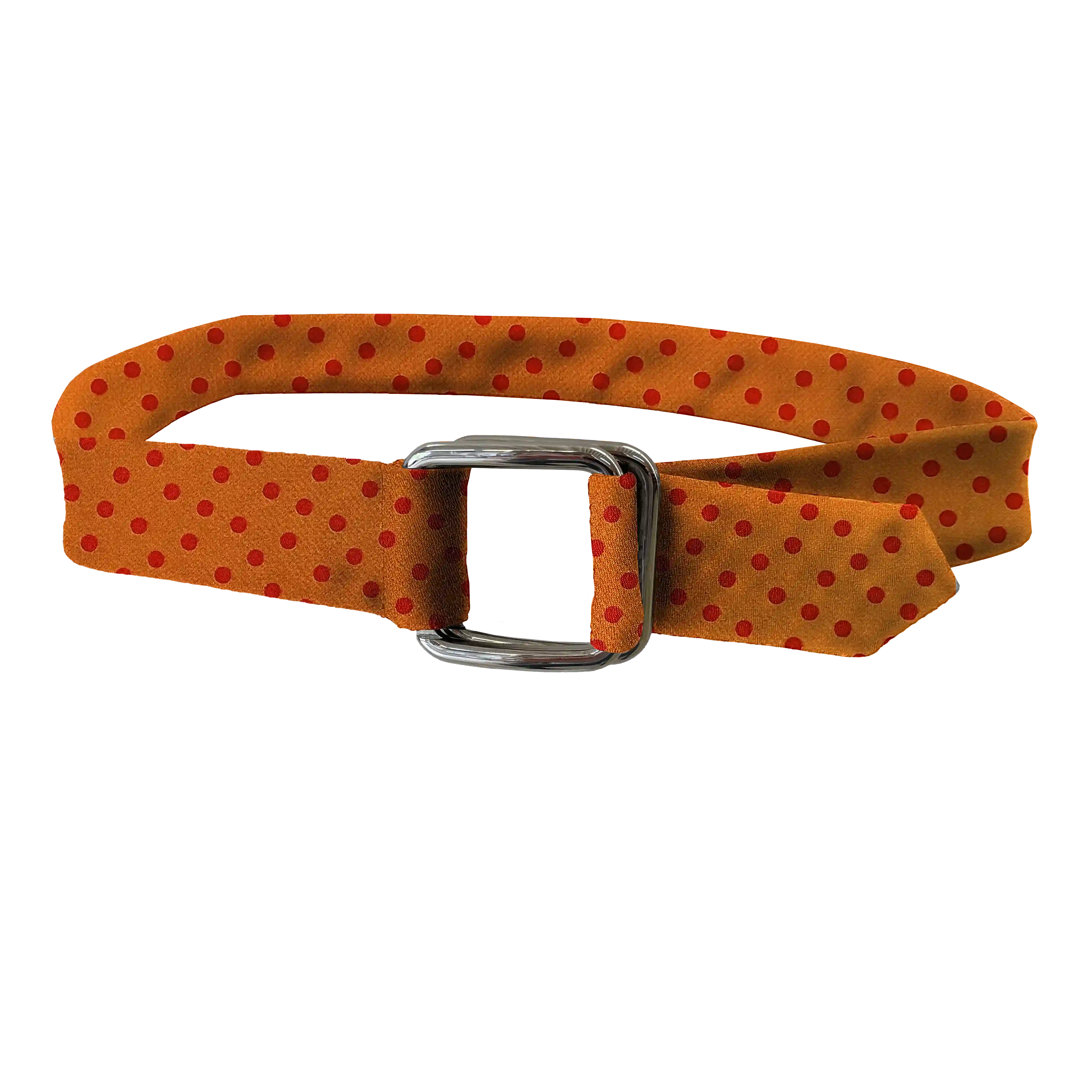 [BE-I-70-7168b] belt from silk, fabric: randomly dotted in red on light orange (7168b)