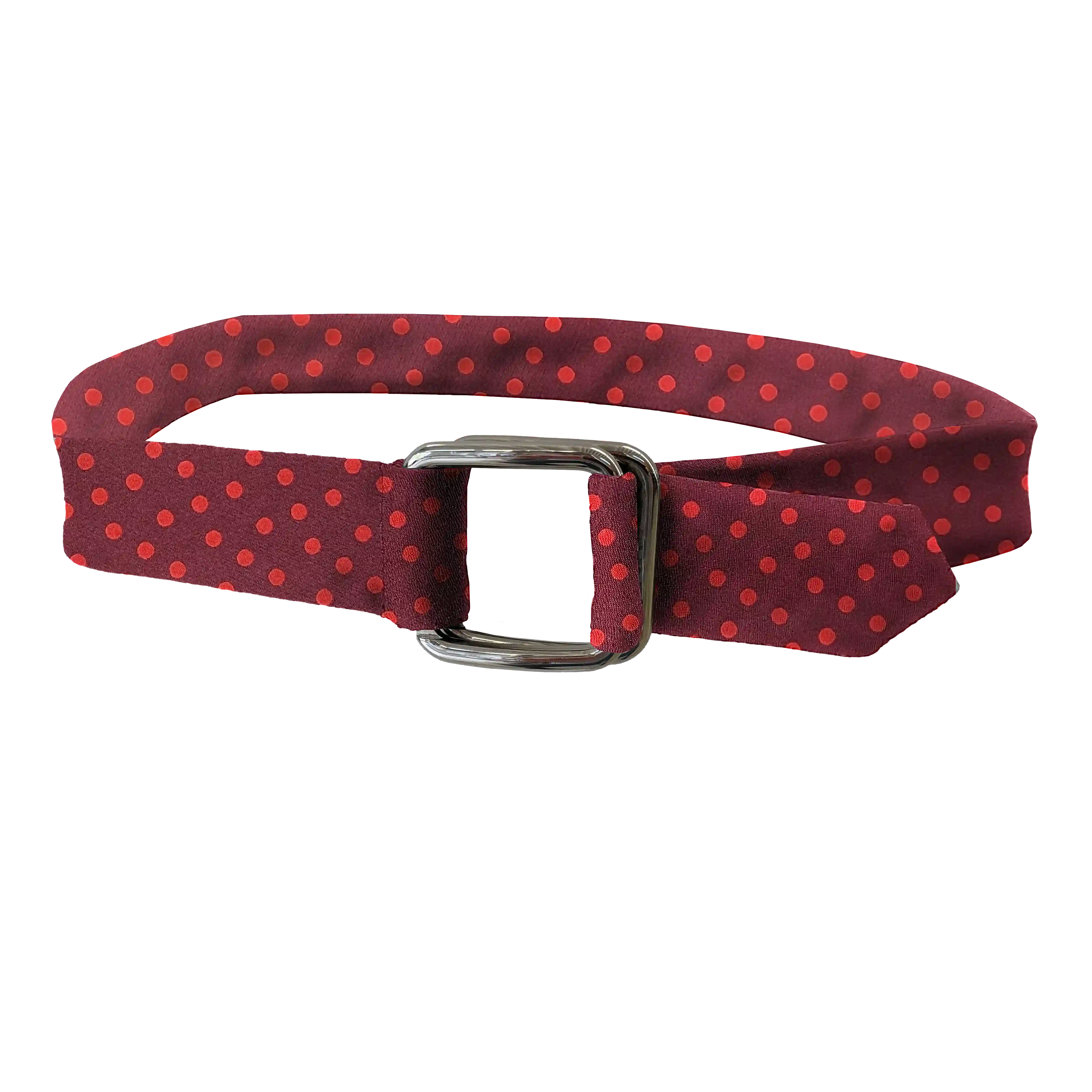 [BE-I-70-7165b] belt from silk, fabric: randomly dotted in red on purple (7165b)