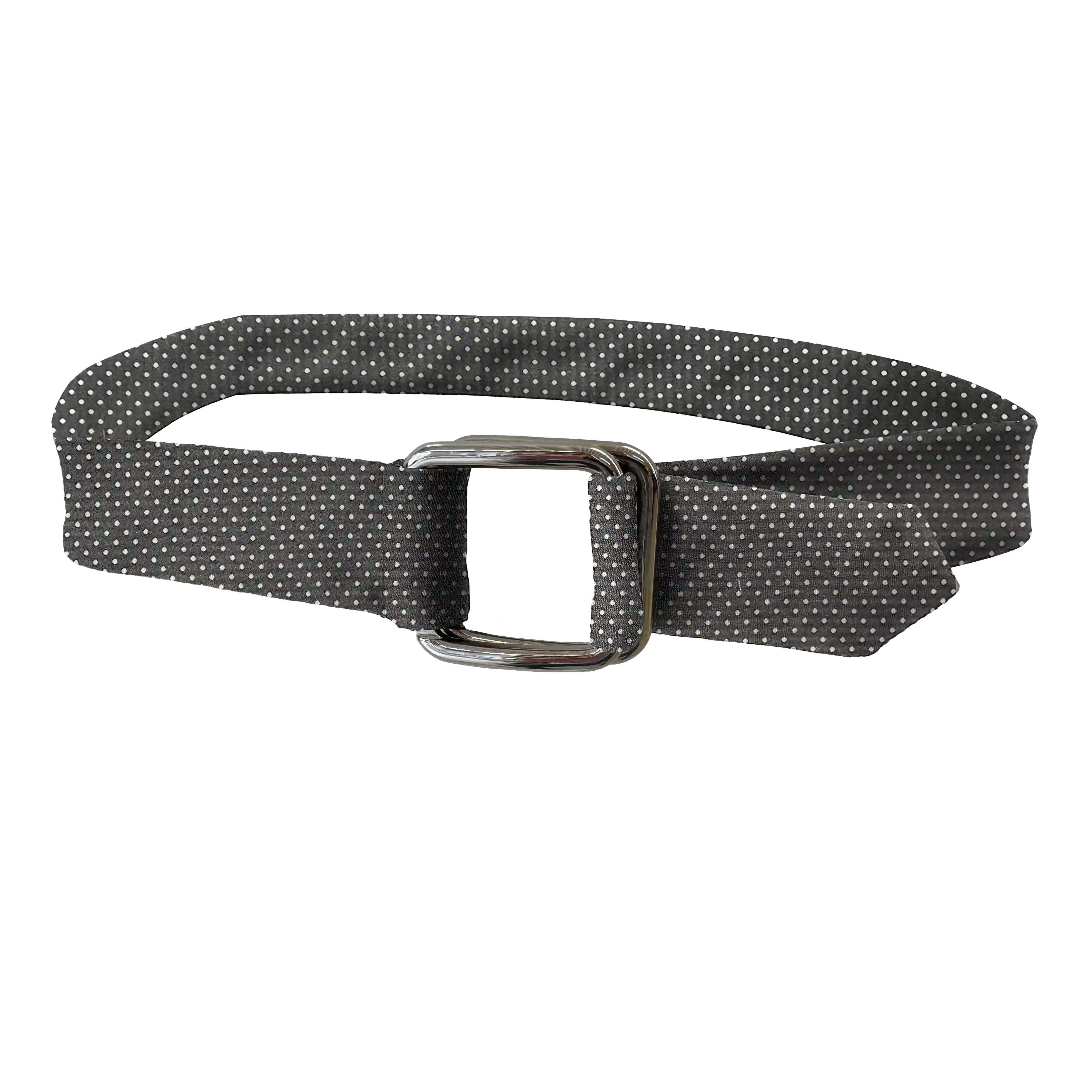 [BE-I-70-7937] belt from silk, fabric: silver polka dots on dark blue (7937)