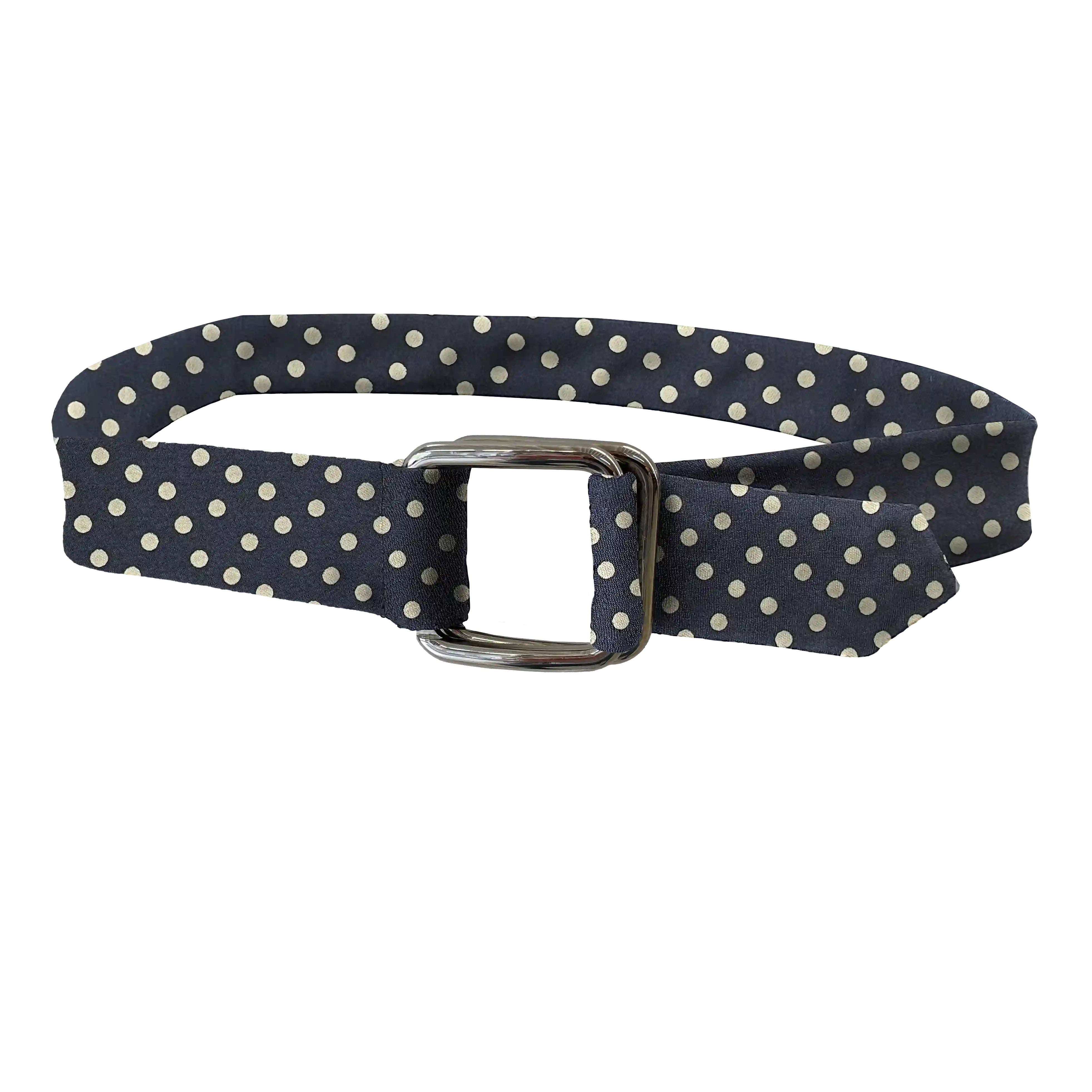 [BE-I-70-7163] belt from silk, fabric: randomly dotted in silver on dark blue (7163)