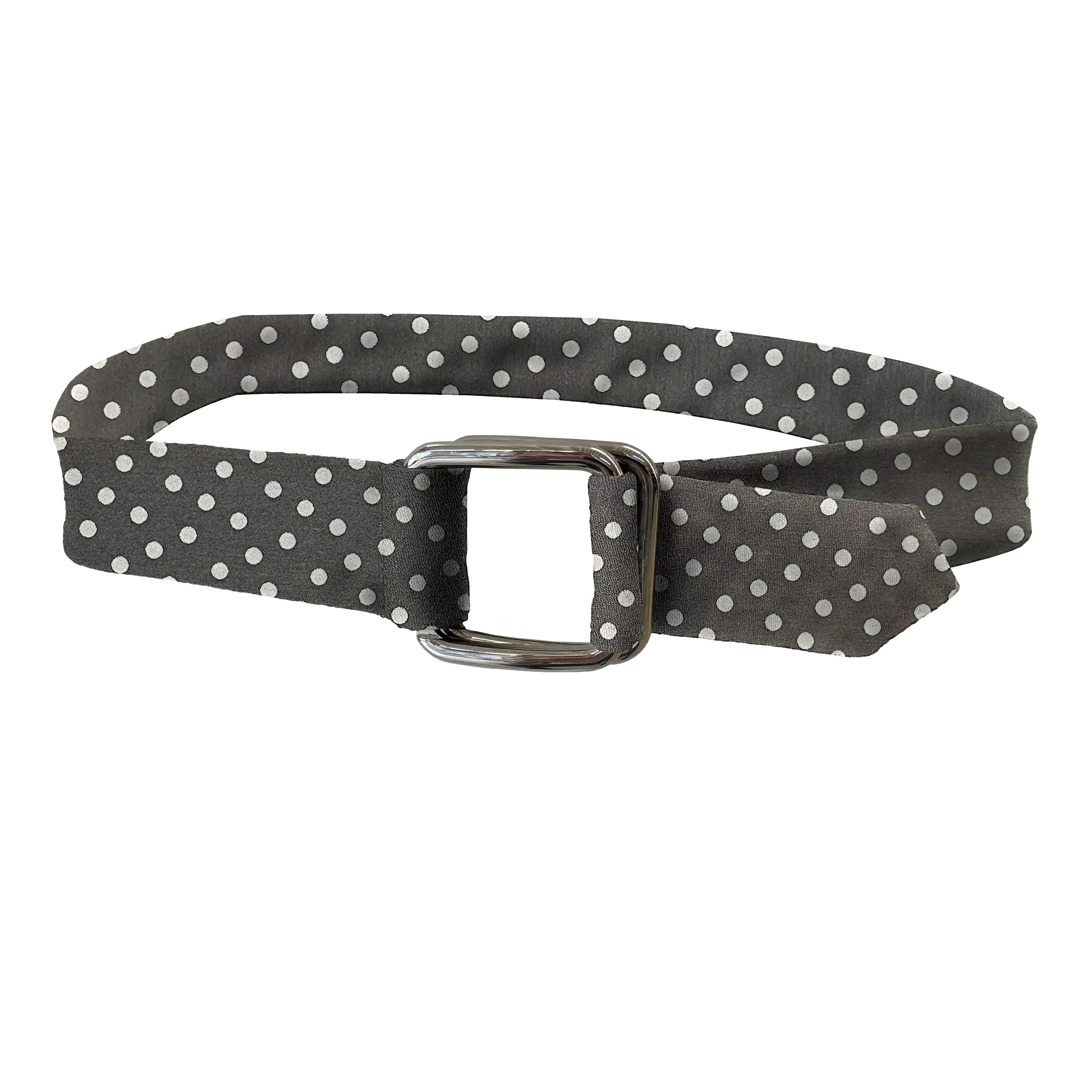 [BE-I-70-7169] belt from silk, fabric: randomly dotted in silver on grey (7169)