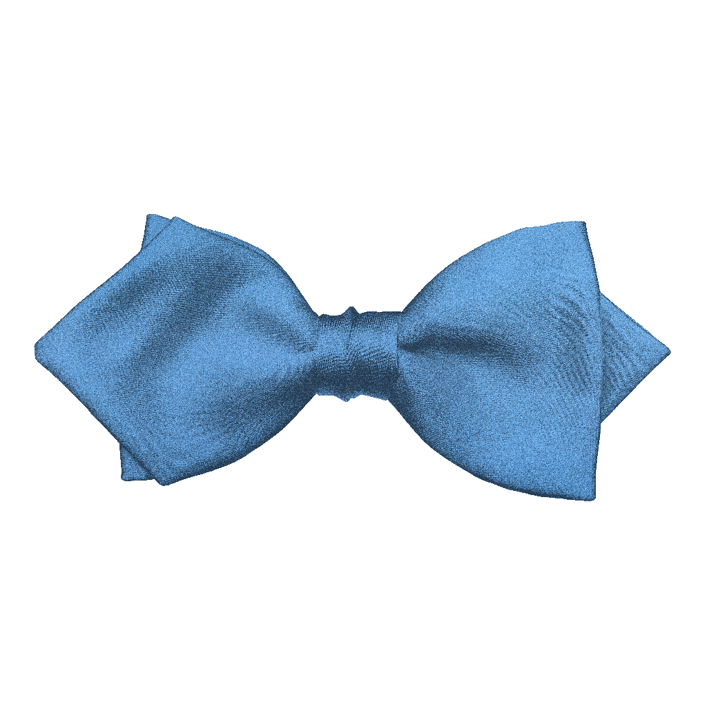 [BT-P-60-E-04-0432] Schleife aus Seide, Form: spitz, Höhe: 60, Stoff: einfarbig himmelblau (0432) (EASY: vorgebunden mit verstellbarer Größe)
