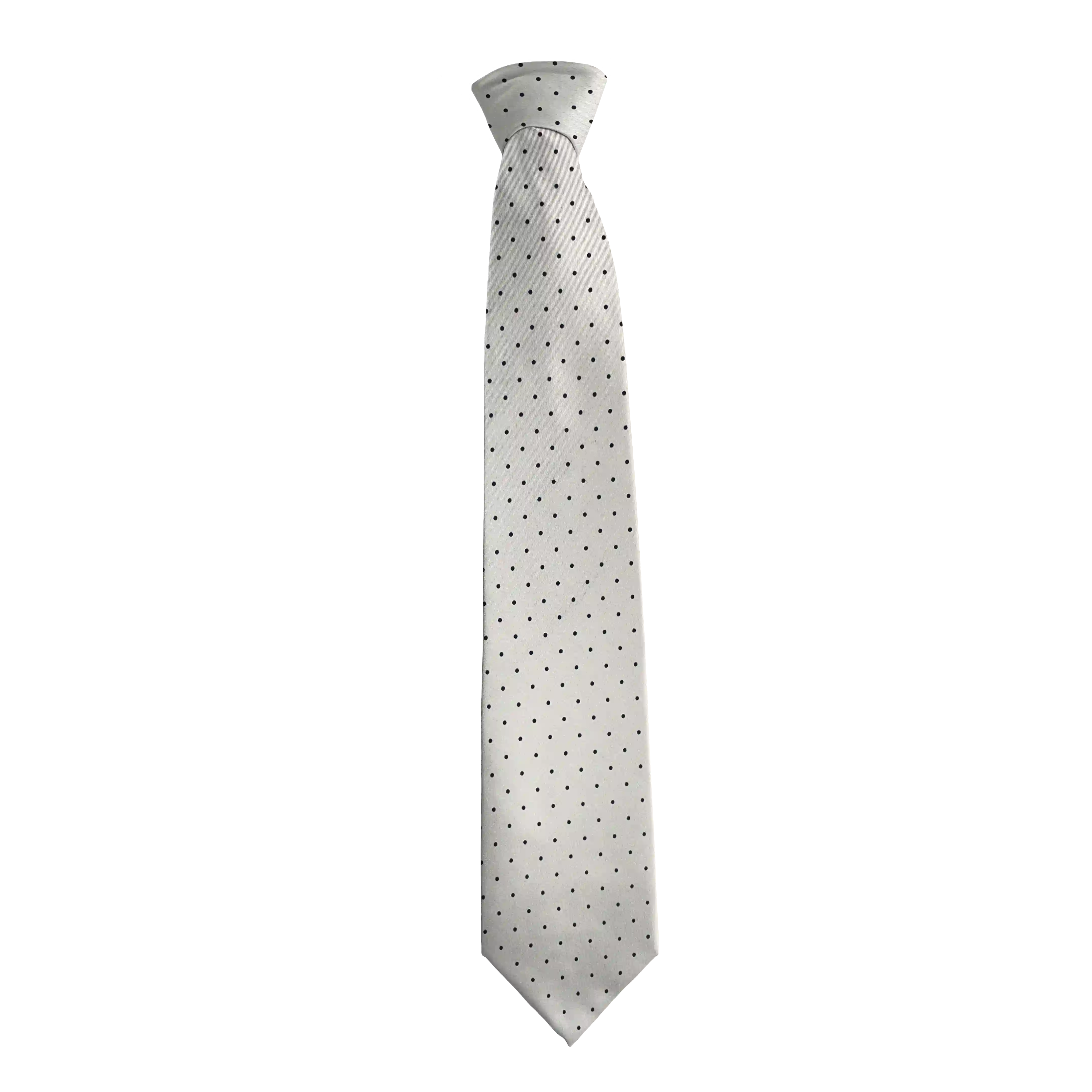 Krawatte aus Seide, Breite: 85 mm, Stoff: weiß mit schwarzen Punkten (6060)