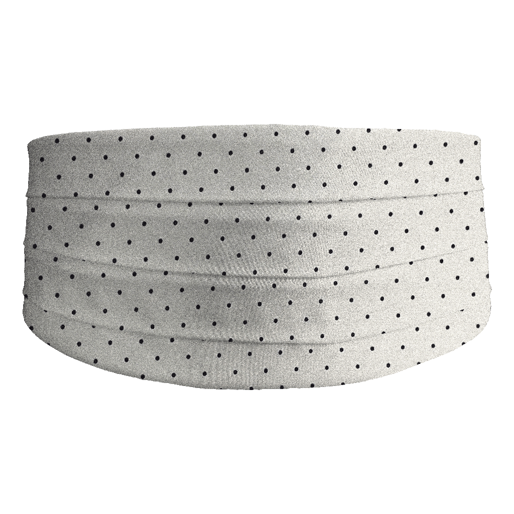[CB-S-60-6060] Kummerbund aus Seide, Stoff: weiß mit schwarzen Punkten (6060) (48)