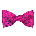 Schleife aus Seide, Form: gerade, Höhe: 65, Stoff: magenta mit blauen Punkten (6063)
