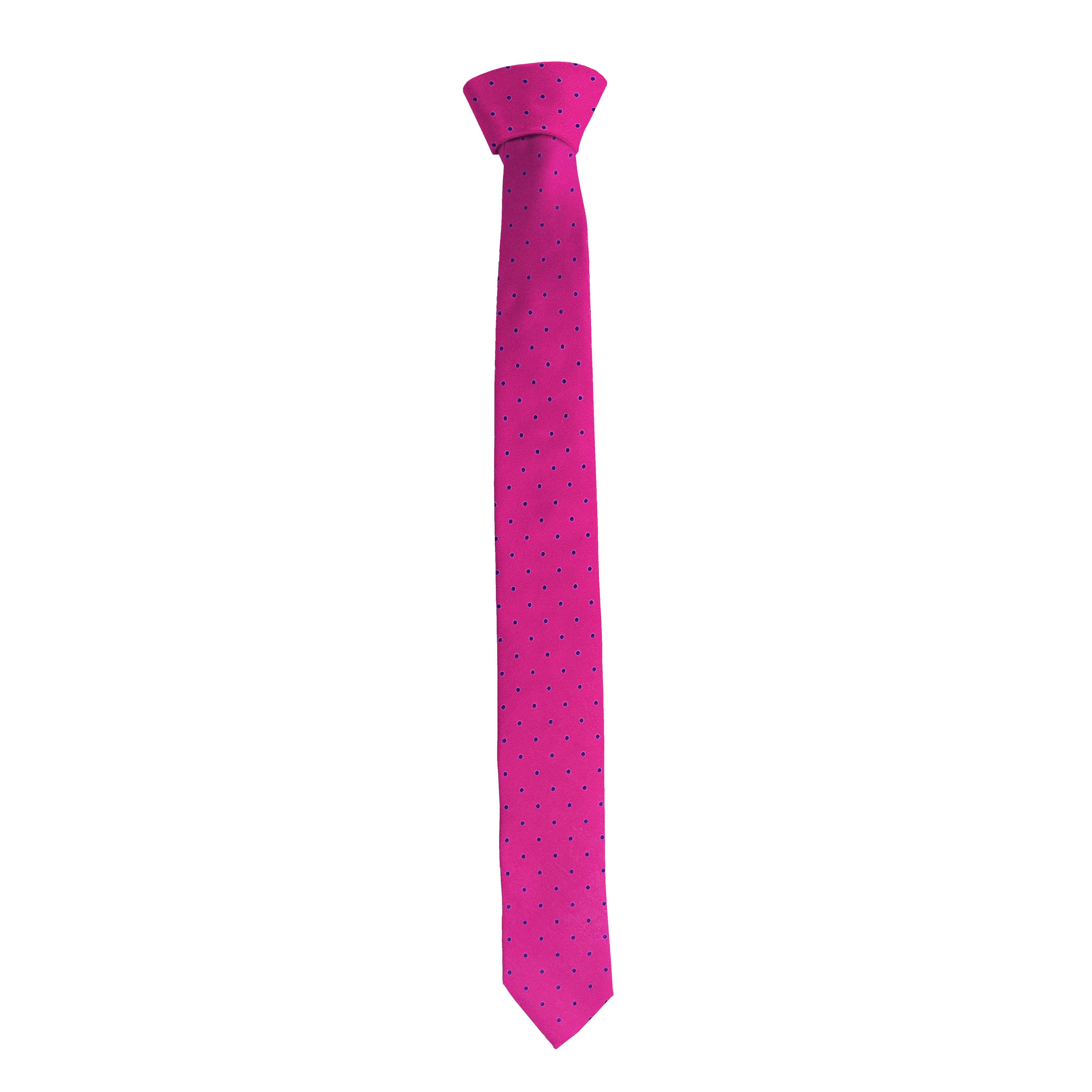 [T-55-M-60-6063] Krawatte aus Seide, Breite: 55, Stoff: magenta mit blauen Punkten (6063) (Standardlänge (150))