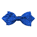 Schleife aus Seide, Form: spitz, Höhe: 60, Stoff: königsblau mit schwarzen Punkten (6064)