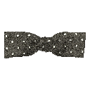 Schleife aus Seide, Form: gerade, Höhe: 35, Stoff: schwarz mit weißen Punkten (6068)