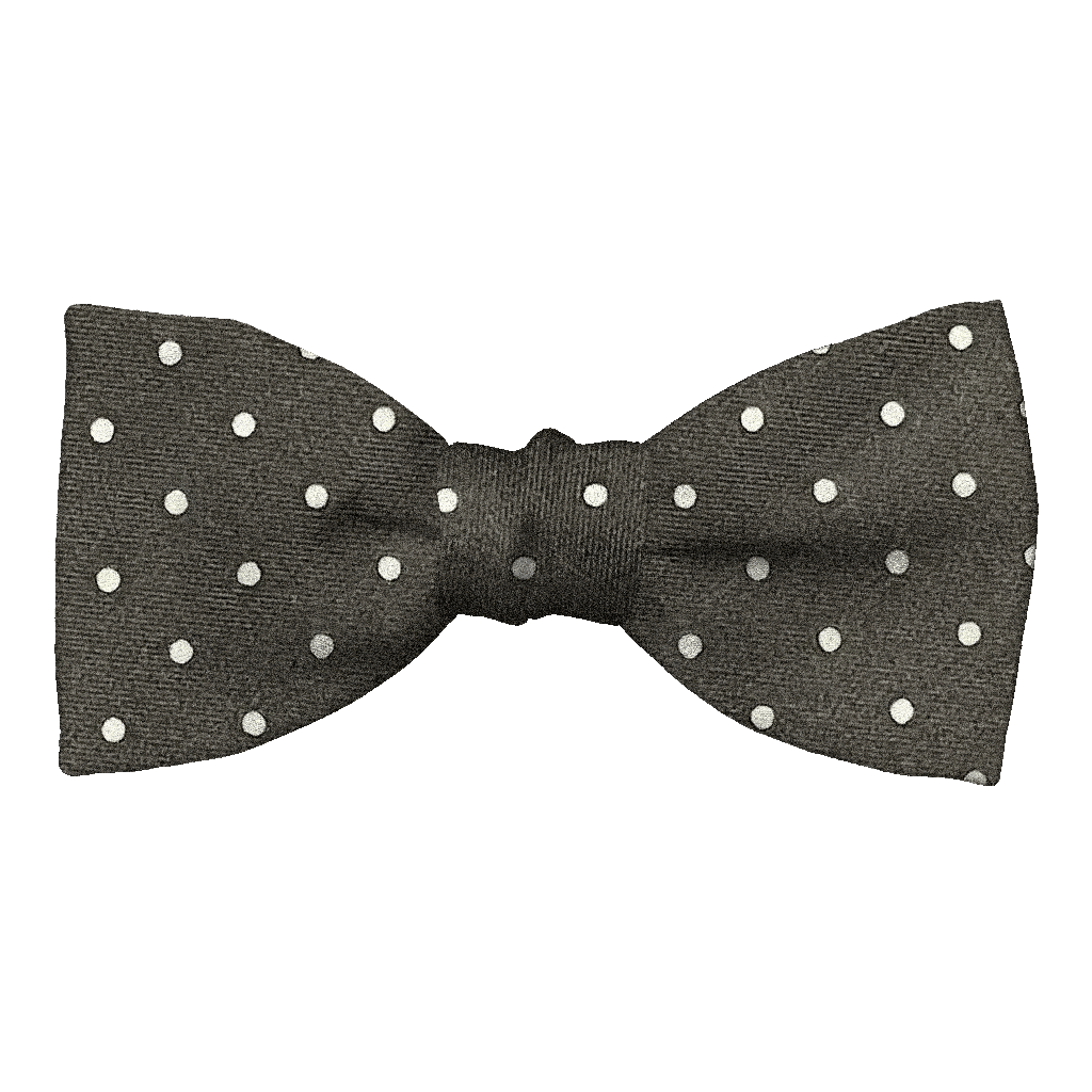 [BT-S-50-E-60-6068] Schleife aus Seide, Form: gerade, Höhe: 50, Stoff: schwarz mit weißen Punkten (6068) (EASY: vorgebunden mit verstellbarer Größe)