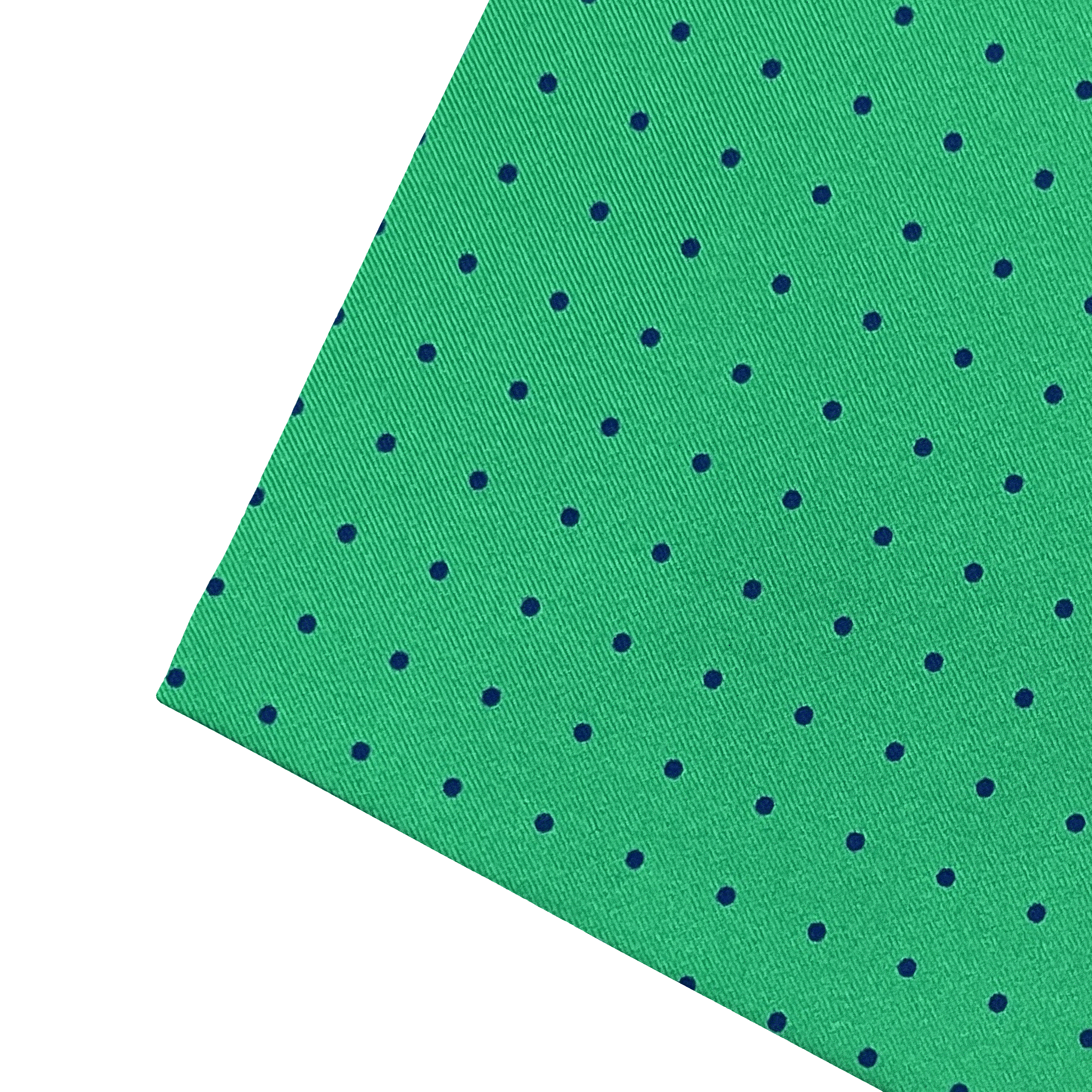 Ziertuch aus Seide, 30 x 30 cm, Stoff: grün mit blauen Punkten (6072)