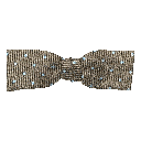 Schleife aus Seide, Form: gerade, Höhe: 35, Stoff: braun mit hellblauen Punkten (6078)