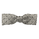 Schleife aus Seide, Form: gerade, Höhe: 35, Stoff: grau mit schwarzen Punkten (6079)