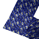 Mantelschal aus Seide, Stoff: blau-weiß gemustert mit Blättern in grün (6604)