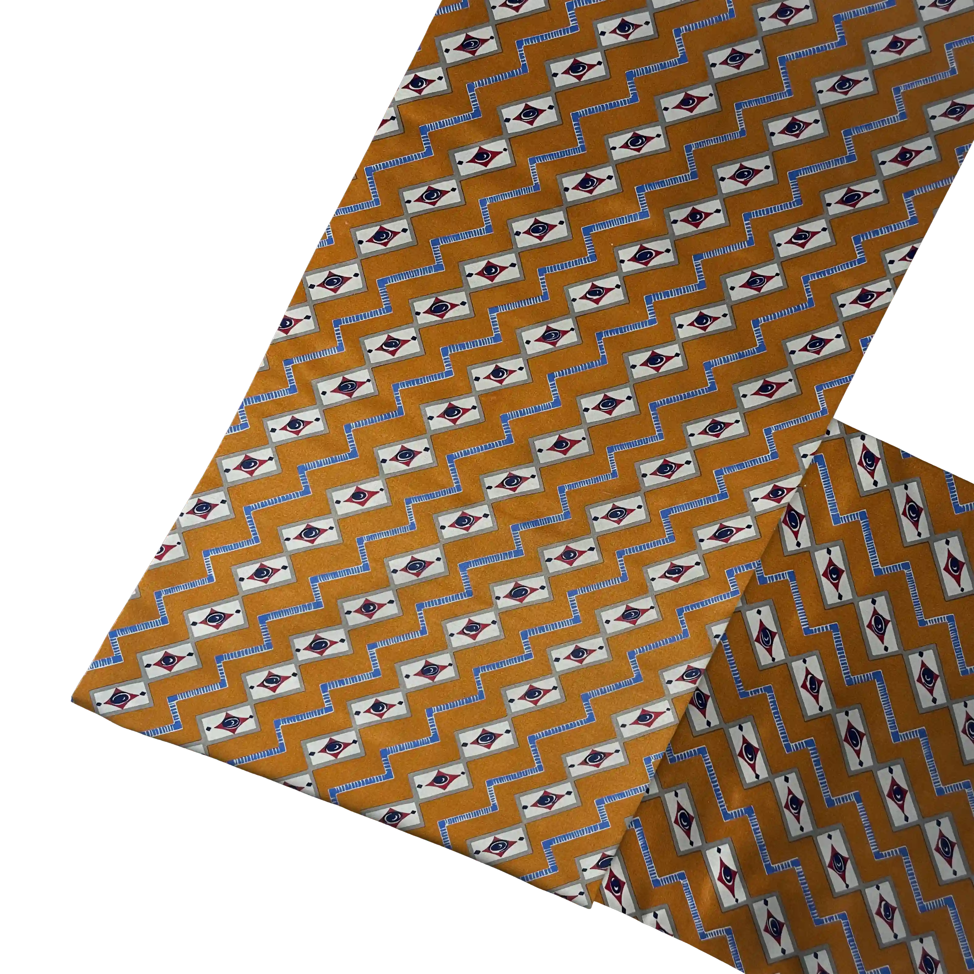 Fiorentina-Schal aus Seide, Stoff: gemustert in beige und blau auf dunkelocker (6480)