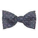 Schleife aus Seide, Form: gerade, Höhe: 65, Stoff: dunkelblau mit rosa Punkten (6066)