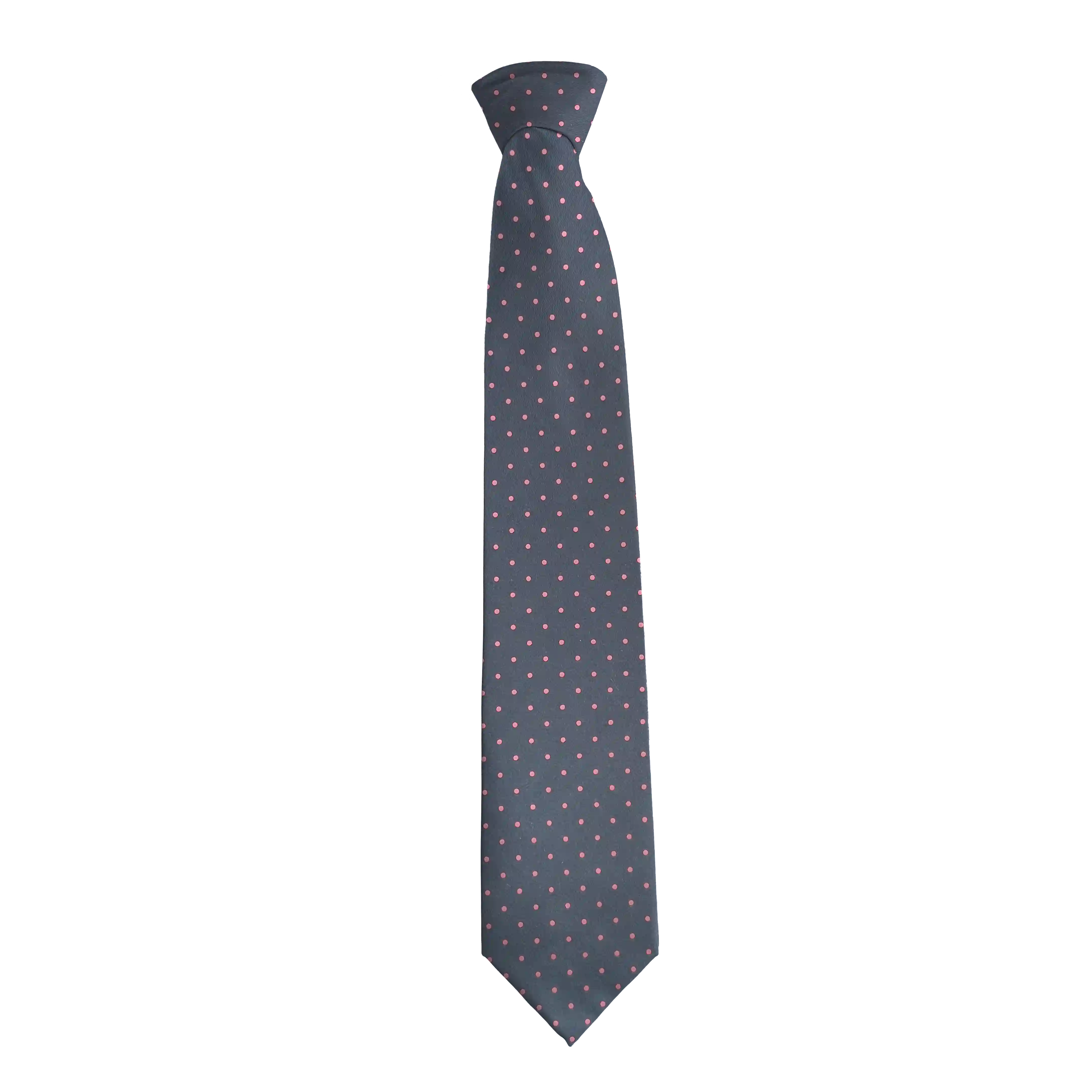 Krawatte aus Seide, Breite: 85 mm, Stoff: dunkelblau mit rosa Punkten (6066)