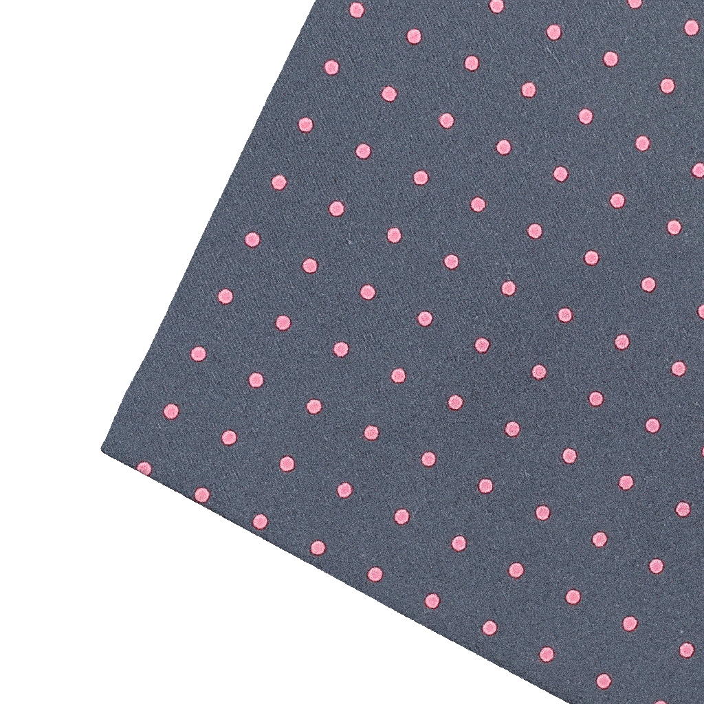 [PS-S300-60-6066] Ziertuch aus Seide, 30 x 30 cm, Stoff: dunkelblau mit rosa Punkten (6066)