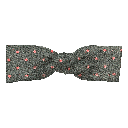 Schleife aus Seide, Form: gerade, Höhe: 35, Stoff: schwarz mit magenta Punkten (6067)