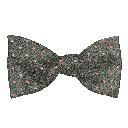 Schleife aus Seide, Form: gerade, Höhe: 65, Stoff: schwarz mit magenta Punkten (6067)