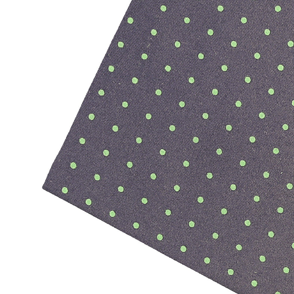 Ziertuch aus Seide, 30 x 30 cm, Stoff: dunkelblau mit grünen Punkten (6071)
