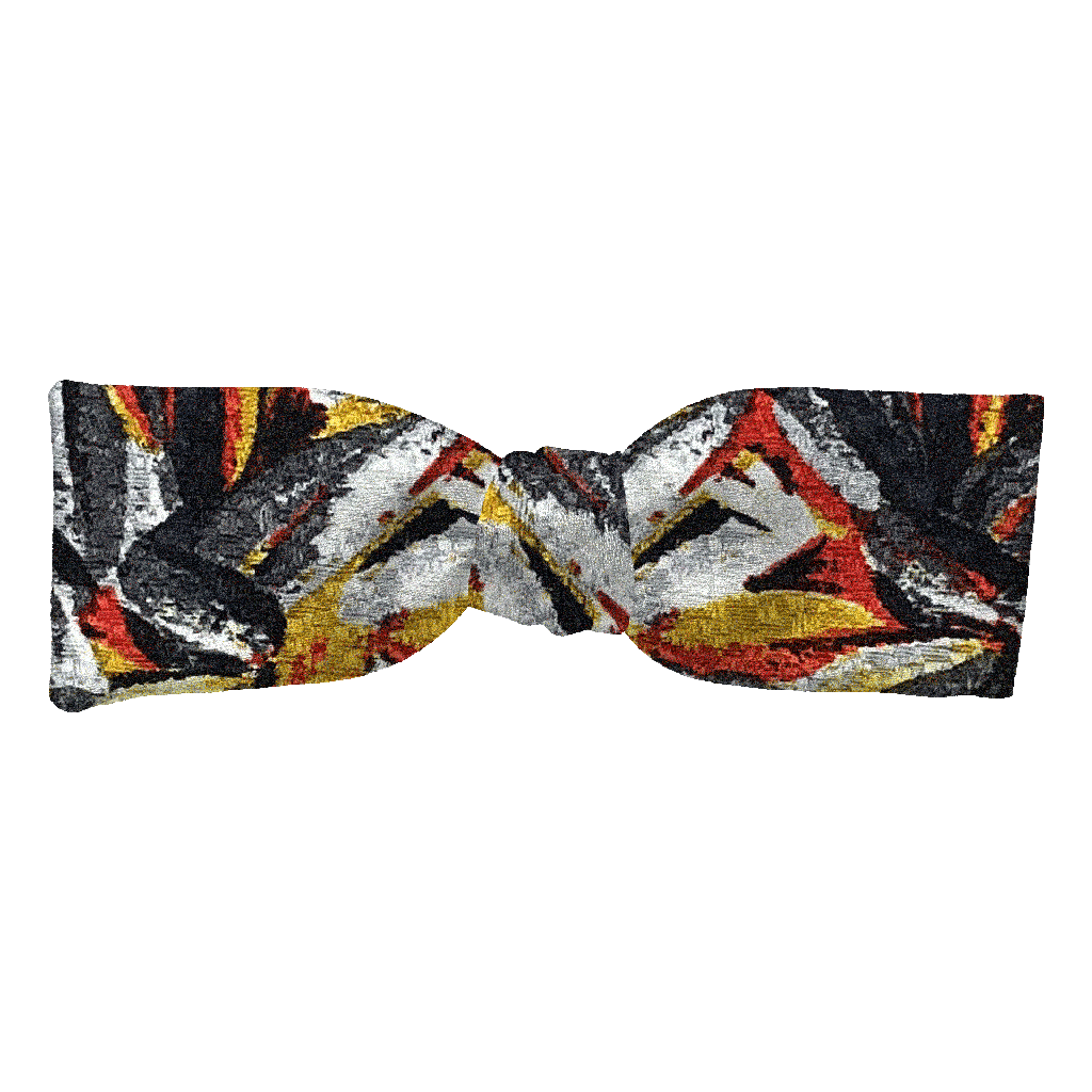 [BT-S-35-E-60-6093] Schleife aus Seide, Form: gerade, Höhe: 35, Stoff: floral gemustert in grün, lila und ocker (6093) (EASY: vorgebunden mit verstellbarer Größe)