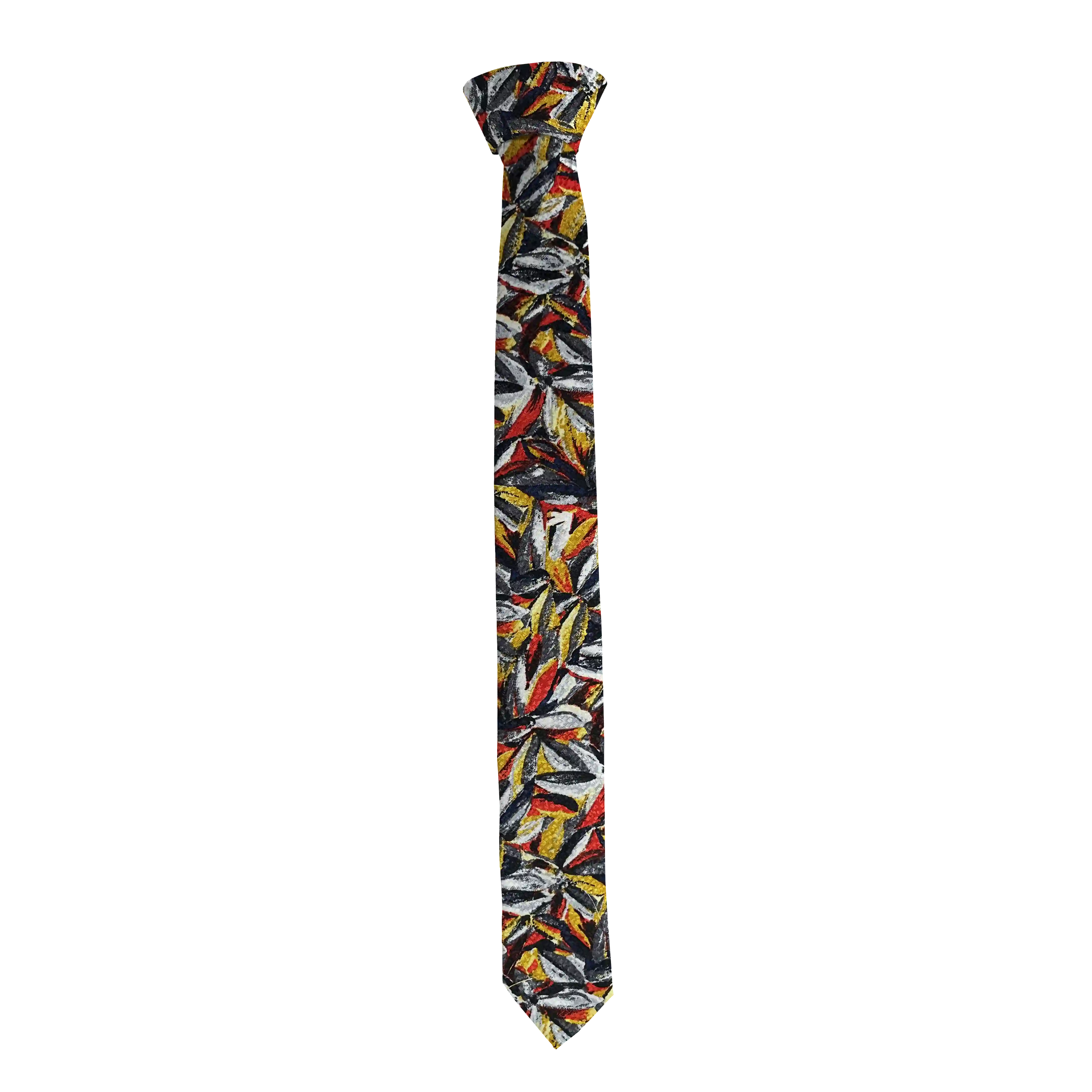 [T-55-M-60-6093] Krawatte aus Seide, Breite: 55 mm, Stoff: floral gemustert in grün, lila und ocker (6093) (Standardlänge (150 cm))