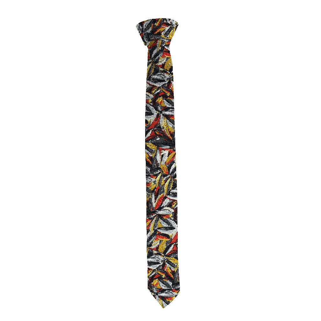 [T-55-M-60-6093] Krawatte aus Seide, Breite: 55, Stoff: floral gemustert in grün, lila und ocker (6093) (Standardlänge (150))
