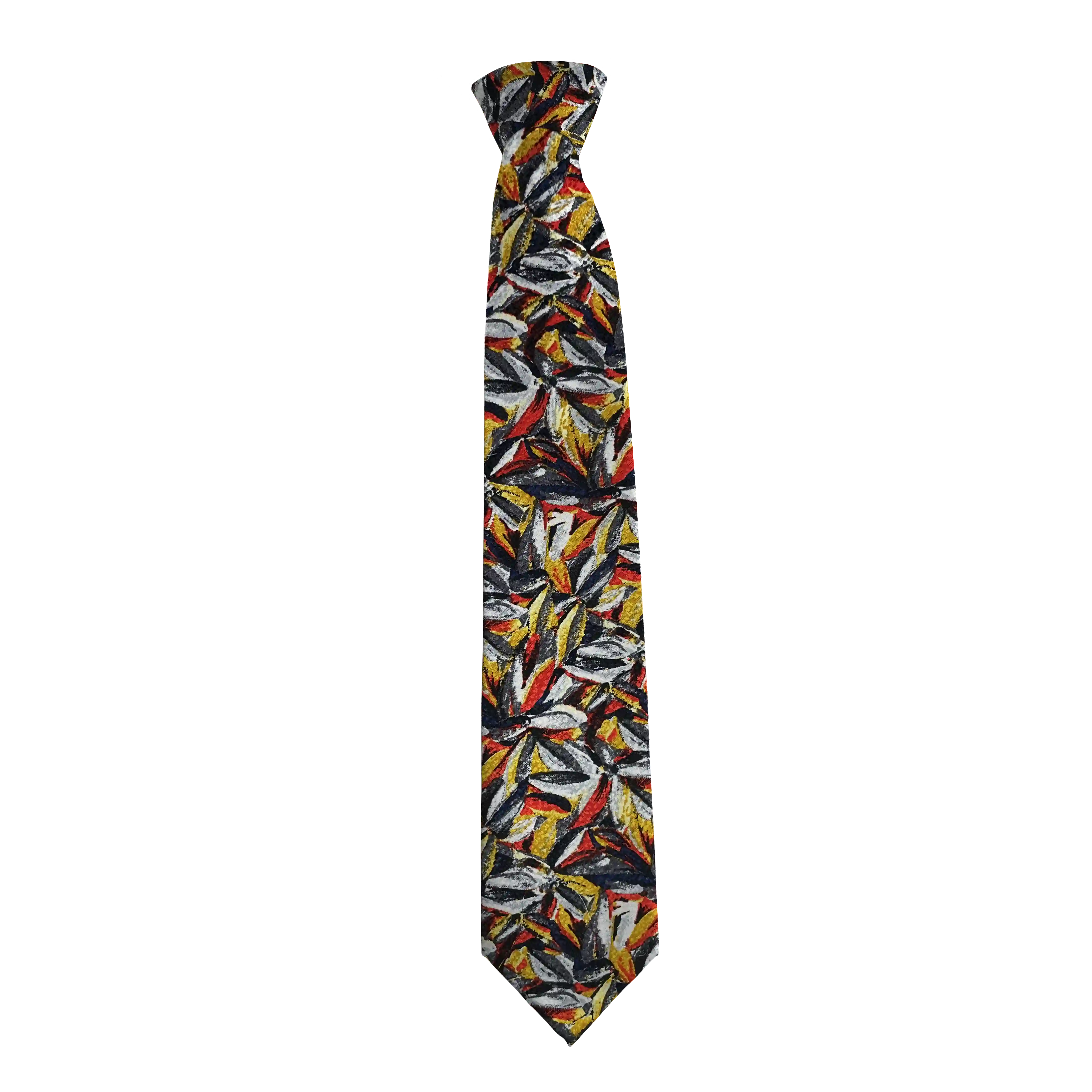 Krawatte aus Seide, Breite: 85 mm, Stoff: floral gemustert in grün, lila und ocker (6093)