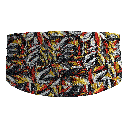 Kummerbund aus Seide, Stoff: floral gemustert in grün, lila und ocker (6093)