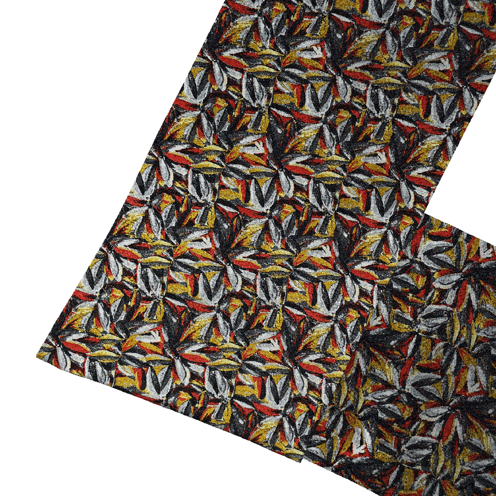 [SC-F-165-60-6093] Fiorentina-Schal aus Seide, Stoff: floral gemustert in grün, lila und ocker (6093) (165 cm)