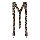 Hosenträger aus Seide, Stoff: floral gemustert in grün, lila und ocker (6093)