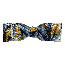 Schleife aus Seide, Form: gerade, Höhe: 35, Stoff: floral gemustert in blau, grün und ocker (6094)