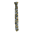 Krawatte aus Seide, Breite: 55, Stoff: floral gemustert in blau, grün und ocker (6094)