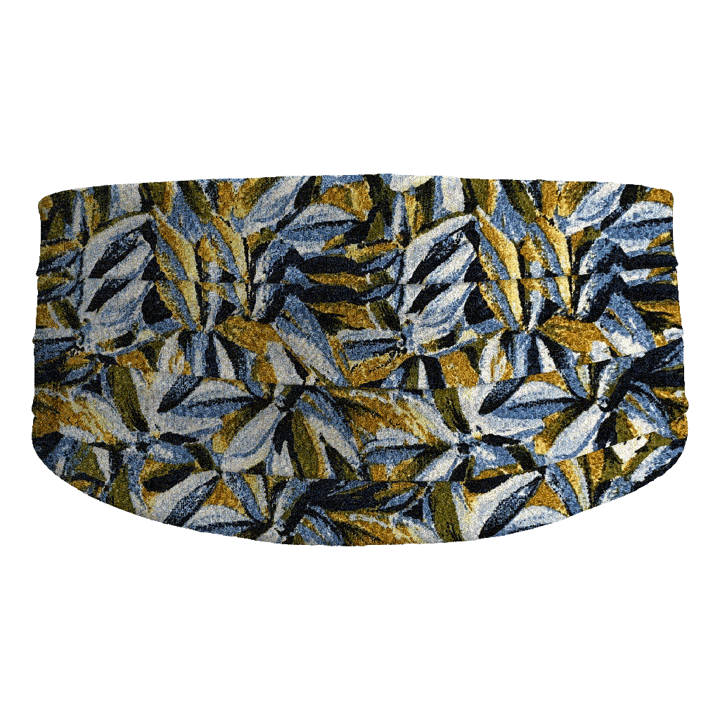 Kummerbund aus Seide, Stoff: floral gemustert in blau, grün und ocker (6094)