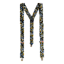 Hosenträger aus Seide, Stoff: floral gemustert in blau, grün und ocker (6094)