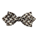Schleife aus Seide, Form: spitz, Höhe: 60, Stoff: kubisch gemustert in ocker und braun (6400)